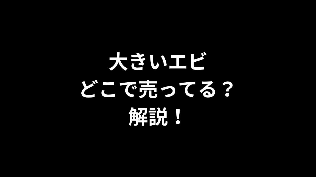 大きいエビはどこで売ってるのかを解説！