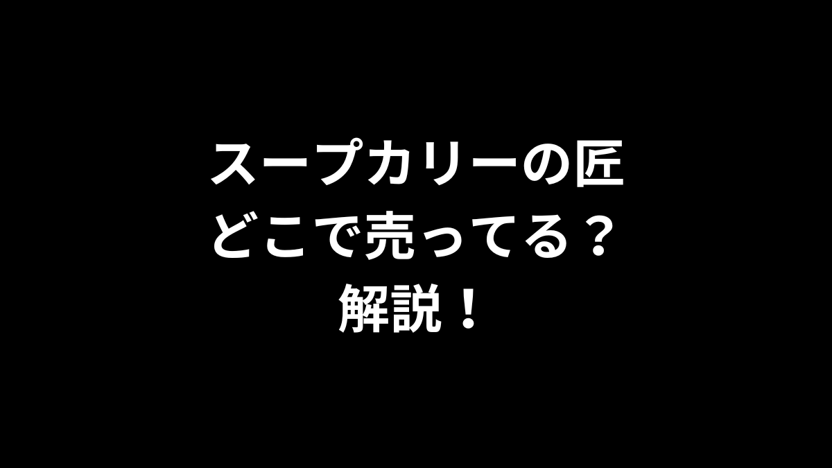 スープカリーの匠はどこで売ってるのかを解説！