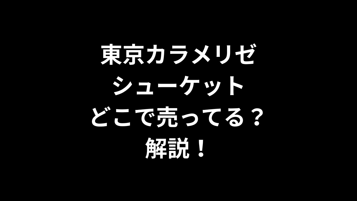 東京カラメリゼ シューケットはどこで売ってるのかを解説！